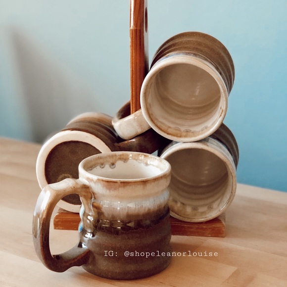 set of 4 Vintage Rodolfo Padilla mugs Drinkware Home & Living Mugs etna